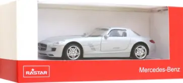 Машина металлическая Mercedes SLS, серебряная обложка книги