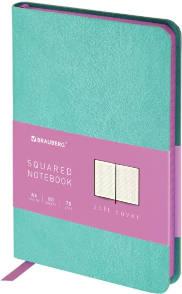 Блокнот Metropolis Mix, мятный, А6, 80 листов, клетка обложка книги