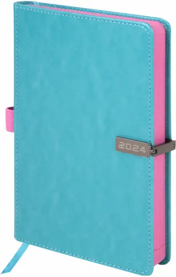 Ежедневник датированный на 2024 год Inspiration, бирюзовый, А5 обложка книги