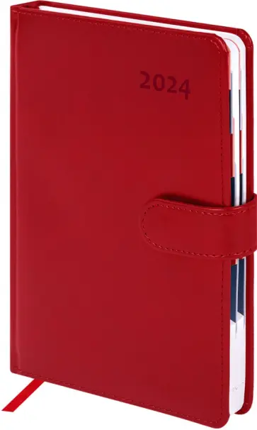 Ежедневник датированный на 2024 год Ritter, красный, А5 обложка книги