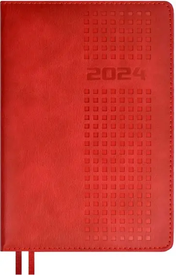 Ежедневник датированный на 2024 год Флоттер, красный, А5, 176 листов обложка книги