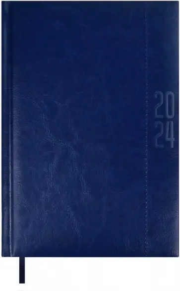 Ежедневник датированный на 2024 год Сариф-эконом, синий, А5, 176 листов обложка книги
