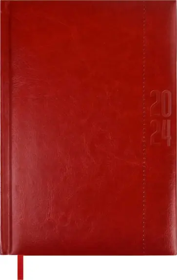 Ежедневник датированный на 2024 год Сариф-эконом, красный, А5, 176 листов обложка книги