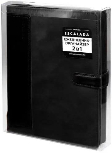 Ежедневник-органайзер недатированный Тиволи, черный, А5+, 160 листов обложка книги