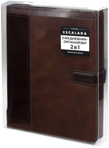 Ежедневник-органайзер недатированный Тиволи, коричневый, А5+, 160 листов обложка книги