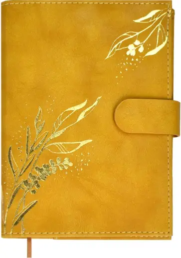 Ежедневник-органайзер недатированный Тиволи глосс, горчичный, А6+, 80 листов обложка книги