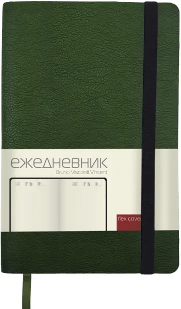 Ежедневник недатированный Vincent, зеленый, А5, 136 листов обложка книги