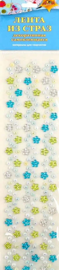 Декоративная самоклеящаяся лента из страз Цветы обложка книги