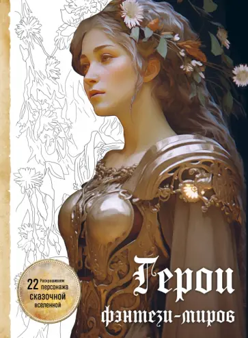 Герои фэнтези-миров. Раскрашиваем 22 персонажа обложка книги