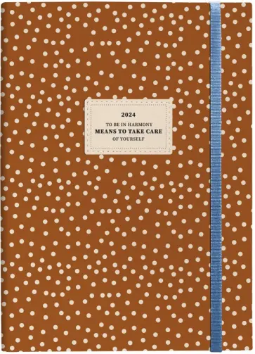 Ежедневник датированный на 2024 год Care, коричневый, А5, 176 листов обложка книги