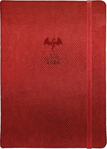 Ежедневник датированный на 2024 год Dragon, красный, А5, 176 листов обложка книги