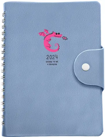 Ежедневник датированный на 2024 год Lucky, голубой, А5, 160 листов обложка книги