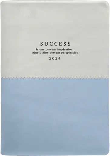 Ежедневник датированный на 2024 год Success, голубой+белый, А5, 176 листов обложка книги