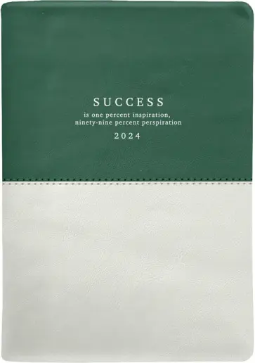 Ежедневник датированный на 2024 год Success, зеленый+белый, А5, 176 листов обложка книги