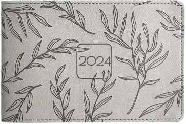 Еженедельник датированный на 2024 год, серый, 64 листа обложка книги