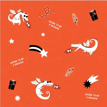 Бумага упаковочная Lucky, красная обложка книги