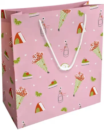 Пакет подарочный Bonjour, букет обложка книги