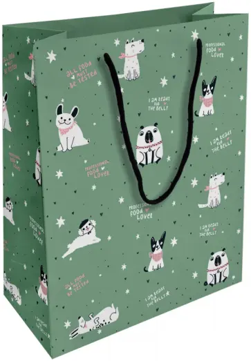 Пакет подарочный Pets, зеленый обложка книги