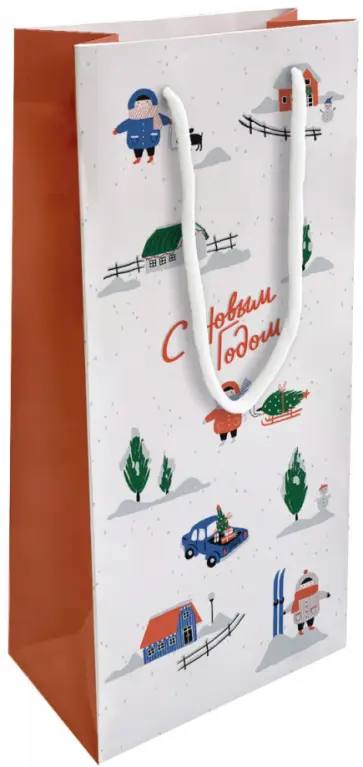 Пакет подарочный New Year, белый обложка книги