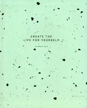 Планнер датированный на 2024 год Terrazzo, мятный, А5+, 56 листов обложка книги
