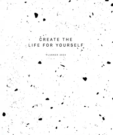 Планнер датированный на 2024 год Terrazzo, белый, 56 листов обложка книги