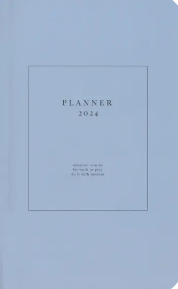 Планнер датированный на 2024 год Notes, голубой, А6+, 32 листа обложка книги