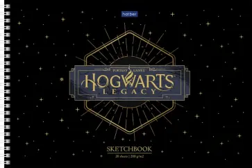 Альбом для рисования SketchBook. Hogwarts Legacy, 20 листов, черная бумага обложка книги