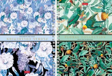 Тетрадь-перевертыш Floral collection, 80 листов, А5, клетка обложка книги