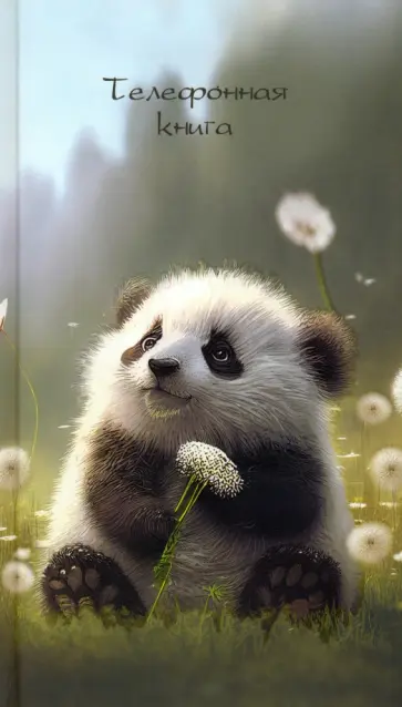 Телефонная книга с вырубкой алфавита Милая панда, А5, 80 листов, линия обложка книги