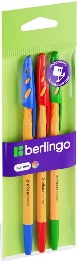 Набор шариковых ручек Tribase orange, 3 штуки обложка книги