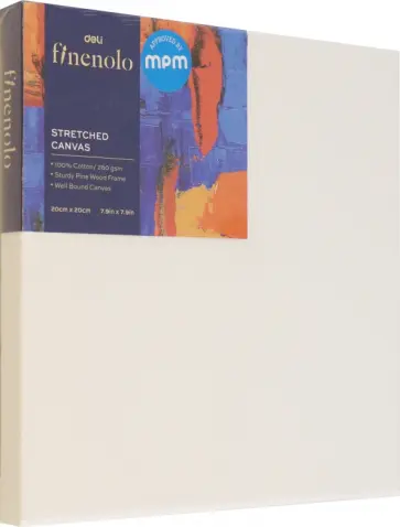 Холст Finenolo на подрамнике, 20х20 см обложка книги