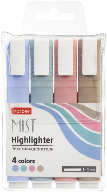 Набор текстовыделителей Mist, 4 штуки обложка книги