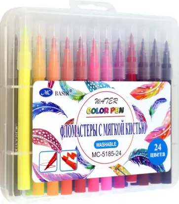 Фломастеры-кисти, 24 цвета обложка книги