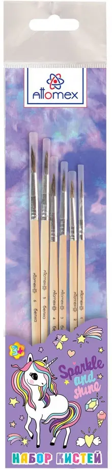 Набор кистей Unicorn, белка, 6 шт Набор кистей Unicorn, белка, 6 шт обложка книги