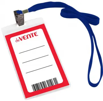 Бейдж вертикальный, на ленте с клипом обложка книги