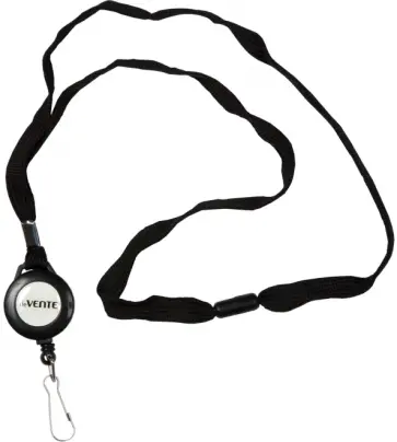 Держатель для бейджа с рулеткой, круглый, черный обложка книги