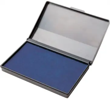 Штемпельная подушка, синяя обложка книги