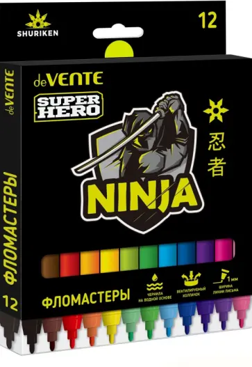 Фломастеры SuperHero, 12 цветов обложка книги