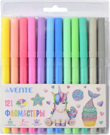 Фломастеры Pastel, 12 цветов обложка книги