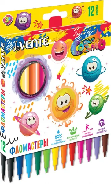 Фломастеры Cosmo, 12 цветов обложка книги