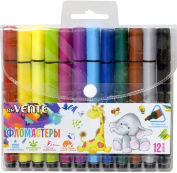 Фломастеры Trio Jumbo, 12 цветов обложка книги