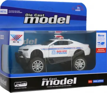 Игрушка-машинка, Полицейский джип, инерционный, белый обложка книги