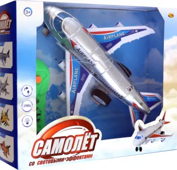 Игрушка Самолет пассажирский с пультом управления, со световыми эффектами, белый обложка книги