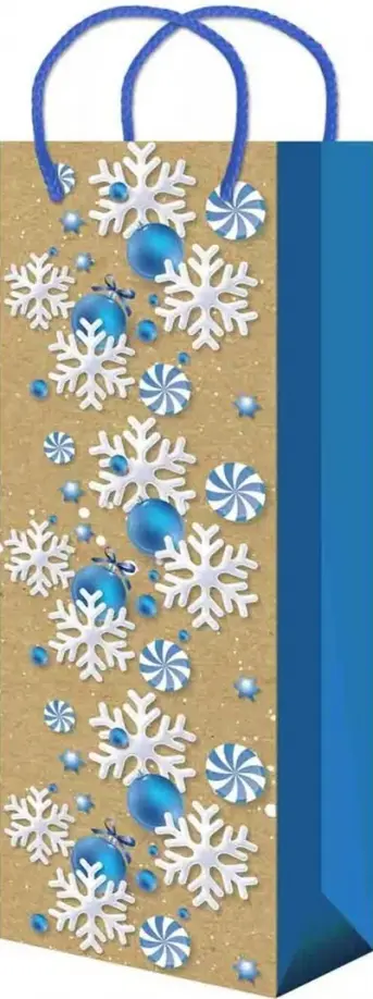 Пакет новогодний ламинированный, крафтовый обложка книги