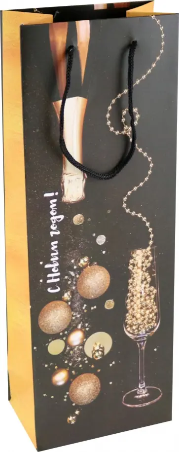 Пакет подарочный Шампанское обложка книги