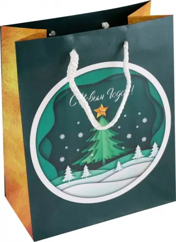 Пакет подарочный Елка со зведой обложка книги