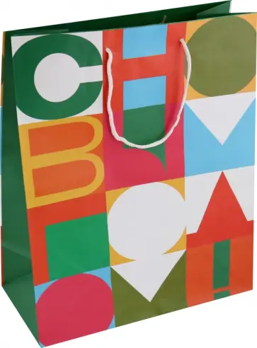 Пакет подарочный Буквы обложка книги