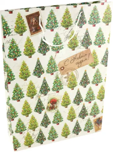 Пакет подарочный Елочки обложка книги