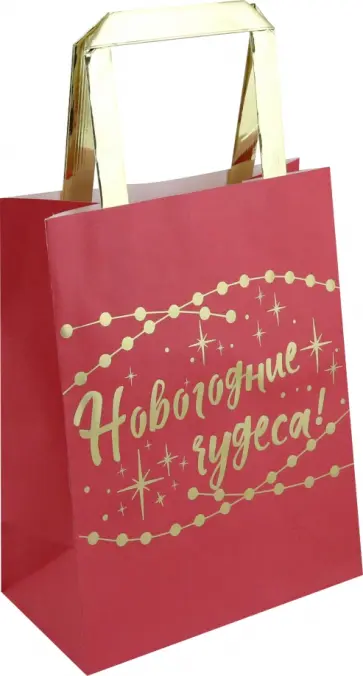 Пакет подарочный Новогодние чудеса обложка книги