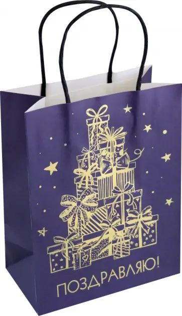 Пакет подарочный Поздравляю обложка книги